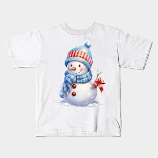 Pastel Snowman Kids T-Shirt